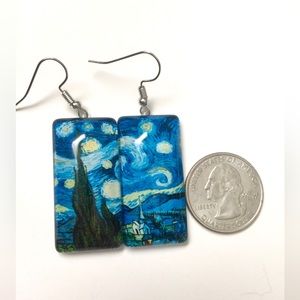 Vincent Van Gogh Starry Night Earrings Dangle